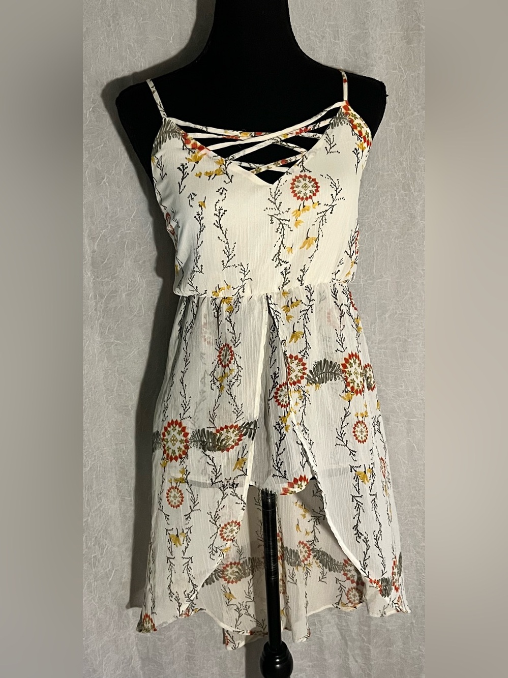 Maurice’s high-low floral tank - crisscross straps